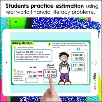 Estimating Sums and Differences - Finding the Closest Estimate - Google Slides, image 2