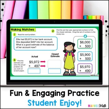 Estimating Sums and Differences - Finding the Closest Estimate - Google Slides, image 3