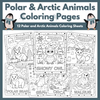 Polar and Arctic Animals Coloring Pages - Winter Coloring Sheets, image 2