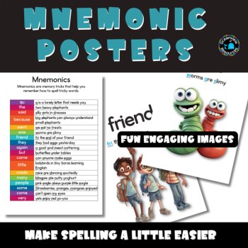 Mnemonic posters tricky spelling words, image 2