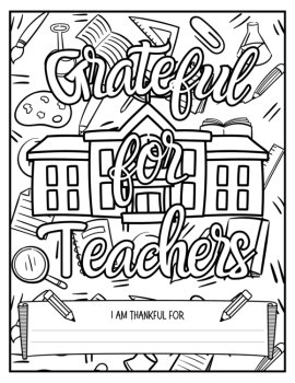 Thankfulness & Gratitude Coloring Pages and “I Am Thankful For” Writing Sheets, image 3