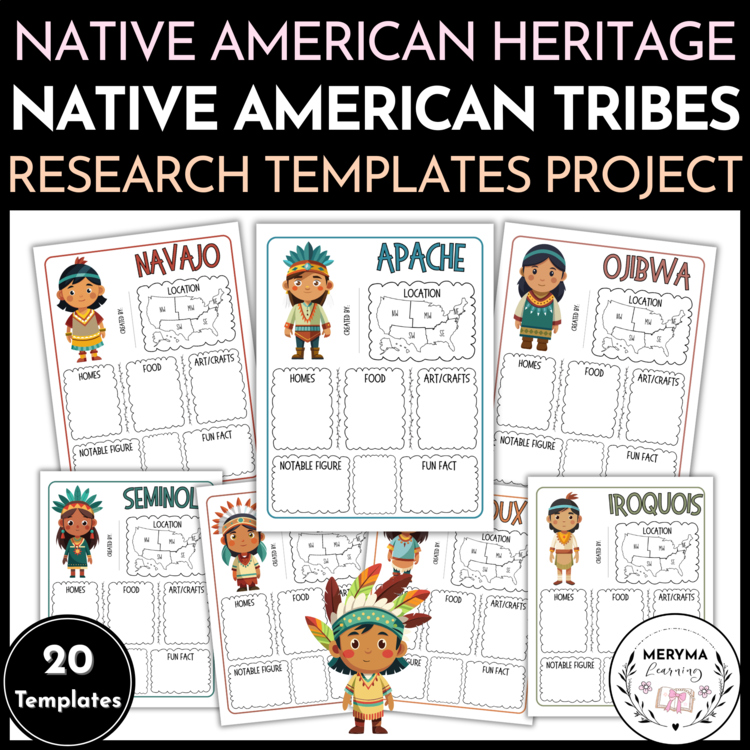 Native American Tribes Research Templates Native American Heritage Month Project