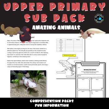SUB PACK/PLANS NO PREP grade5/6 AMAZING ANIMALS, image 2