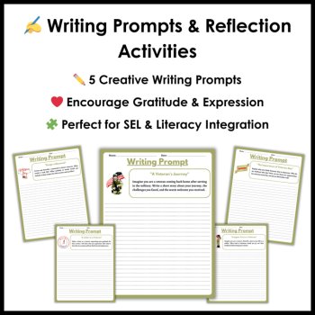Veterans Day Reading Comprehension Activities - Veterans Day Writing Prompts, image 4
