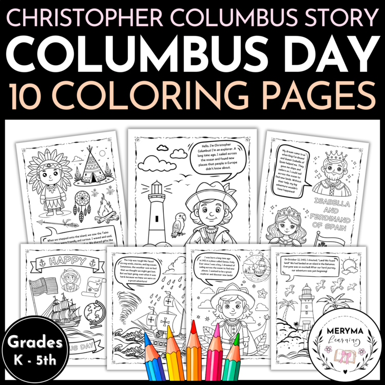 Columbus Day Coloring Pages - Christopher Columbus Story Coloring Sheets