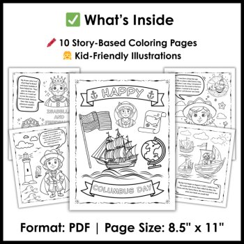 Columbus Day Coloring Pages - Christopher Columbus Story Coloring Sheets, image 2