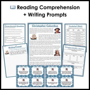 Columbus Day Reading Comprehension - Writing - Word Searches and Coloring Pages, image 2
