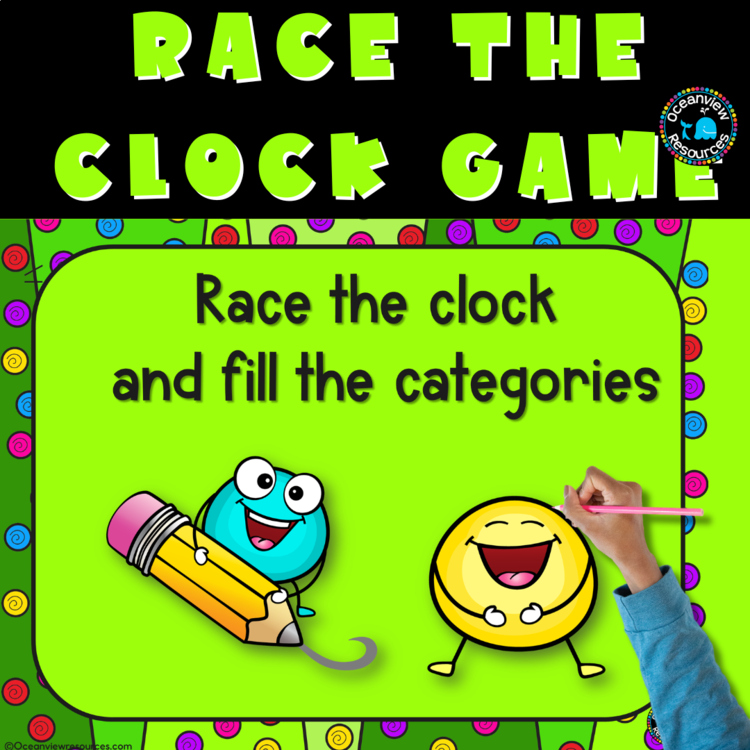 Race the clock CATEGORIES interactive PowerPoint Game.