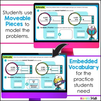 Estimating Sums and Differences - Rounding Google Slides - 3 to 6-digit Numbers, image 3