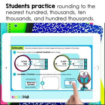 Estimating Sums and Differences - Rounding Google Slides - 3 to 6-digit Numbers, image 4