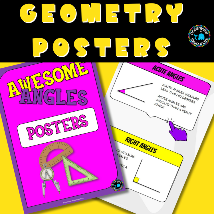 ANGLE Anchor Charts- Posters to support the teaching of angles