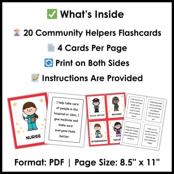 Labor Day Careers Community Helpers Flashcards – Who Am I Game, image 2