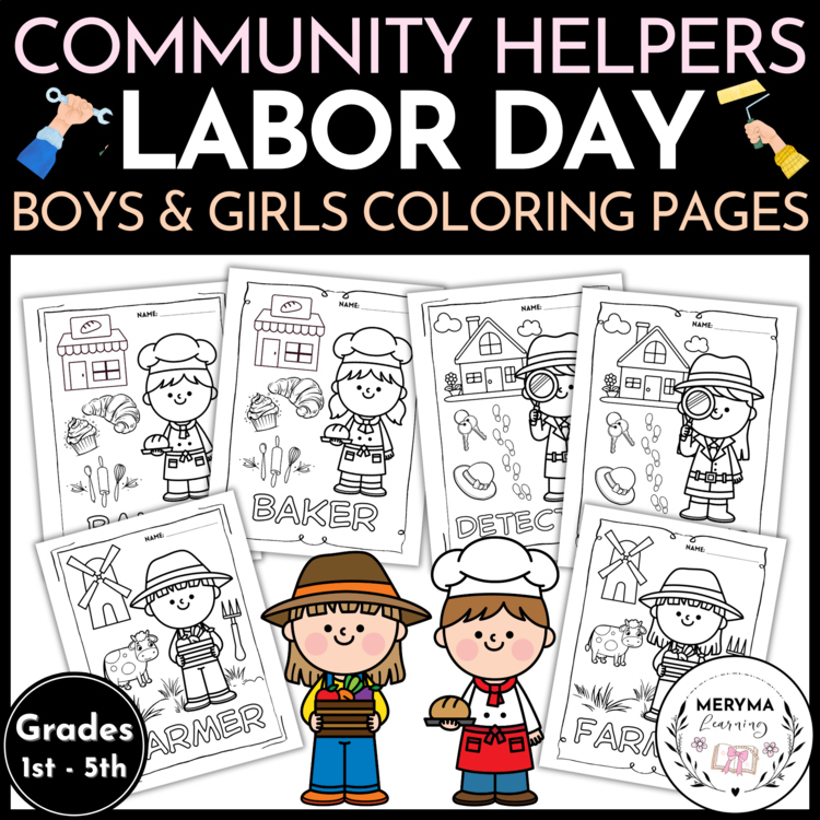 Community Helpers Labor Day Coloring Sheets – Boys and Girls Coloring Pages