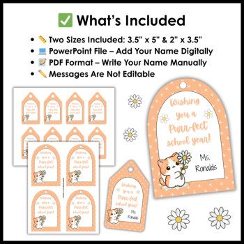 Meet the Teacher Cute Kitty Cat Back to School Gift Tag | Editable Neutral Boho, image 2