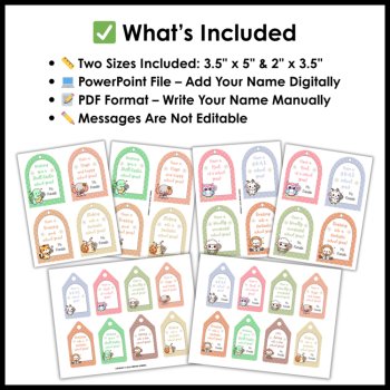 Meet the Teacher - Cute Animal Back to School Editable Neutral Boho Gift Tags, image 2