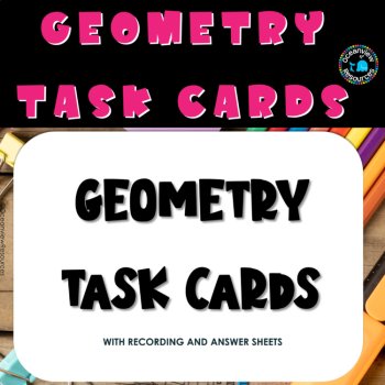 Geometry Task Cards- Hunt the room with recording sheet and answer cards, image 2