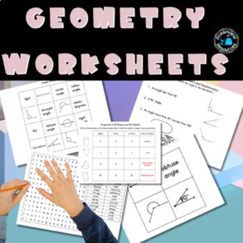 Geometry Pack-Properties of 2D,3D shapes and Angles. Bingo cards and worksheets., image 3