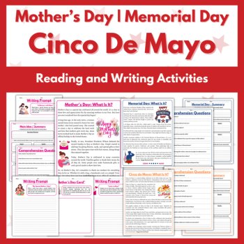 May Activities Bundle AAPI Heritage Month, Cinco de Mayo, Mother's Day, and More, image 4