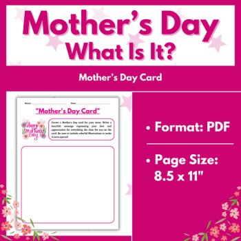 Mother's Day Reading Comprehension Passage and Activities and Writing Prompts, image 4