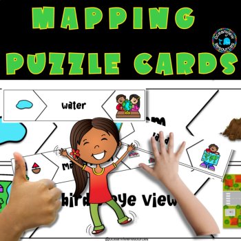 Mapping Vocabulary Puzzle, 15 puzzle cards basic mapping terms, image 2