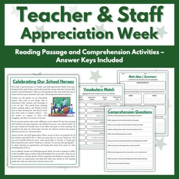 Teacher Appreciation Week Reading Activities Writing Prompts Newspaper Project, image 2