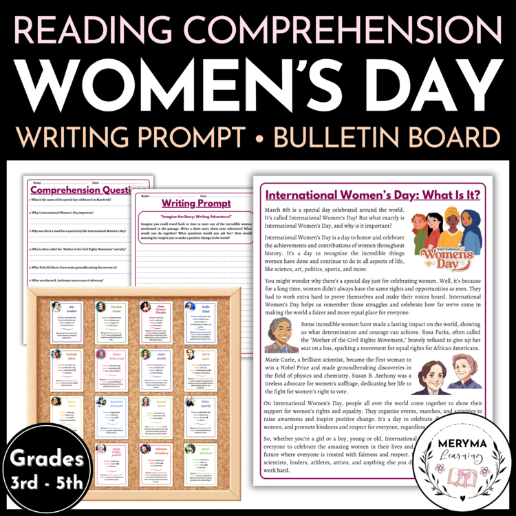 International Women's Day Pack | Reading - Writing - Bulletin Board Decor