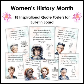 Women's History Month Bulletin Board - Inspirational Quote Posters, image 2