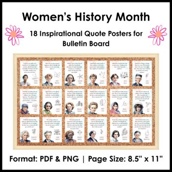 Women's History Month Bulletin Board - Inspirational Quote Posters, image 3