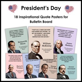 Presidents Day - 18 Inspirational Quote Posters For Bulletin Board, image 2