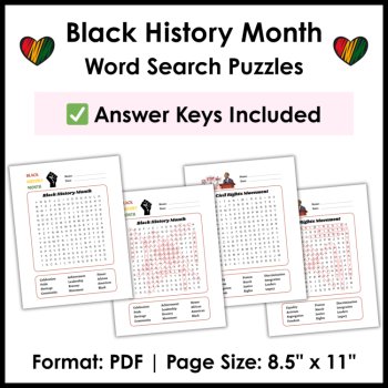 Black History Month Word Search Puzzles - Juneteenth Word Searches, image 3