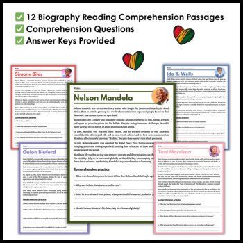 Black History Month Biography Reading Passages - Poster Set for Bulletin Boards, image 2