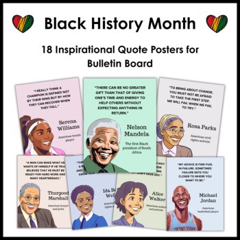 Black History Month Bulletin Board - 18 Inspirational Quote Posters, image 2