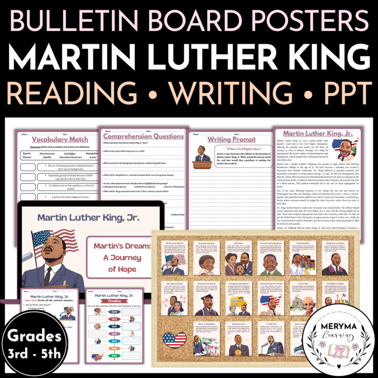 Martin Luther King Day - Reading - Writing - Bulletin Board - PPT Presentation