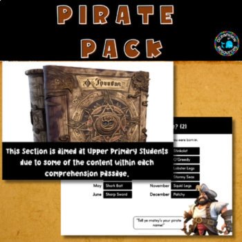 Pirate Classroom Resources, Pirate Activities, Comprehension, Pirate Craft, image 4