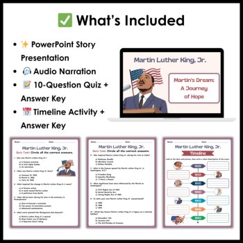 Martin Luther King Jr Story - PPT Presentation - Quiz - Timeline Activity, image 2