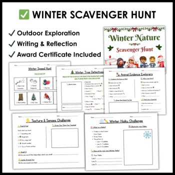 Winter Break Packet – Reading, Writing, Coloring Pages, Puzzles & Scavenger Hunt, image 4