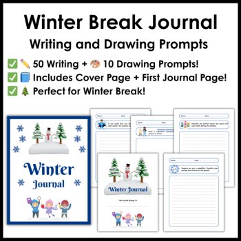 Winter Journal Writing and Drawing Prompts - Winter Break Writing Prompts, image 2