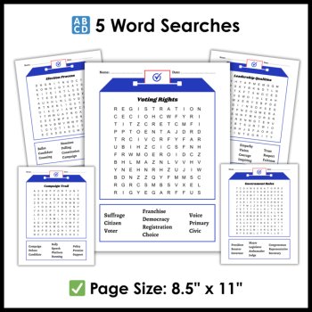 Election Day Puzzles - Election Day Word Search - Crossword - Maze, image 2