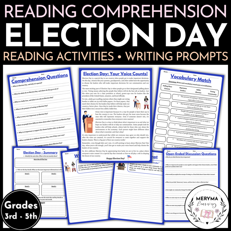 Election Day Reading Comprehension Activities - Election Day Writing Prompts
