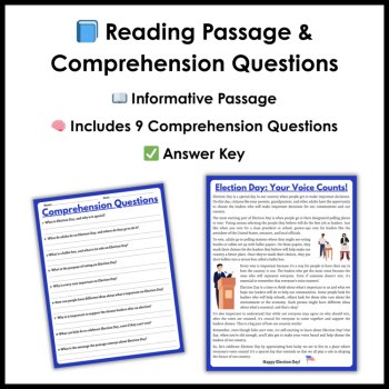 Election Day Reading Comprehension Activities - Election Day Writing Prompts, image 2