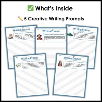 Christopher Columbus Day Reading Comprehension Activities and Writing Prompts, image 3