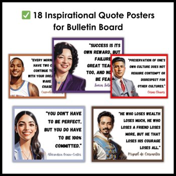Hispanic Heritage Month Bulletin Board - 18 Inspirational Quote Posters, image 2