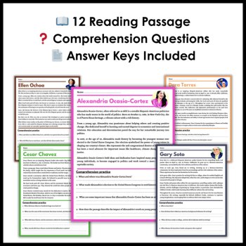 Hispanic Heritage Month Reading Comprehension Passages Biography Bulletin Board, image 2