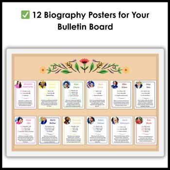 Hispanic Heritage Month Reading Comprehension Passages Biography Bulletin Board, image 3