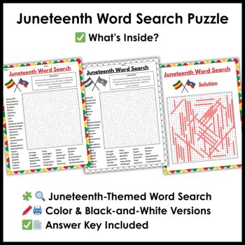 Juneteenth Word Search Puzzle - Juneteenth Activities for 3rd 4th 5th Grade, image 2