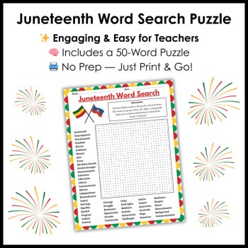 Juneteenth Word Search Puzzle - Juneteenth Activities for 3rd 4th 5th Grade, image 3
