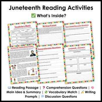 Juneteenth Reading Comprehension Passage – Juneteenth Reading Activities, image 2