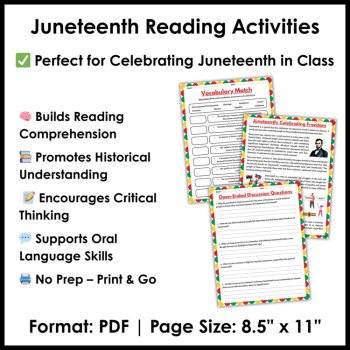 Juneteenth Reading Comprehension Passage – Juneteenth Reading Activities, image 3