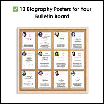 AAPI Heritage Month | Biography Reading Passages and Bulletin Board Posters, image 3
