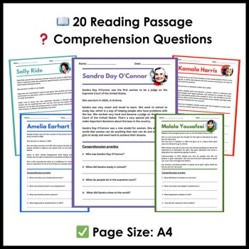 Women's History Month Reading Comprehension Activities - 20 Amazing Women, image 2